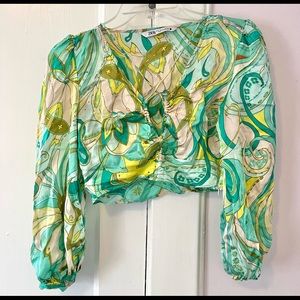 70s style crop top from ZARA